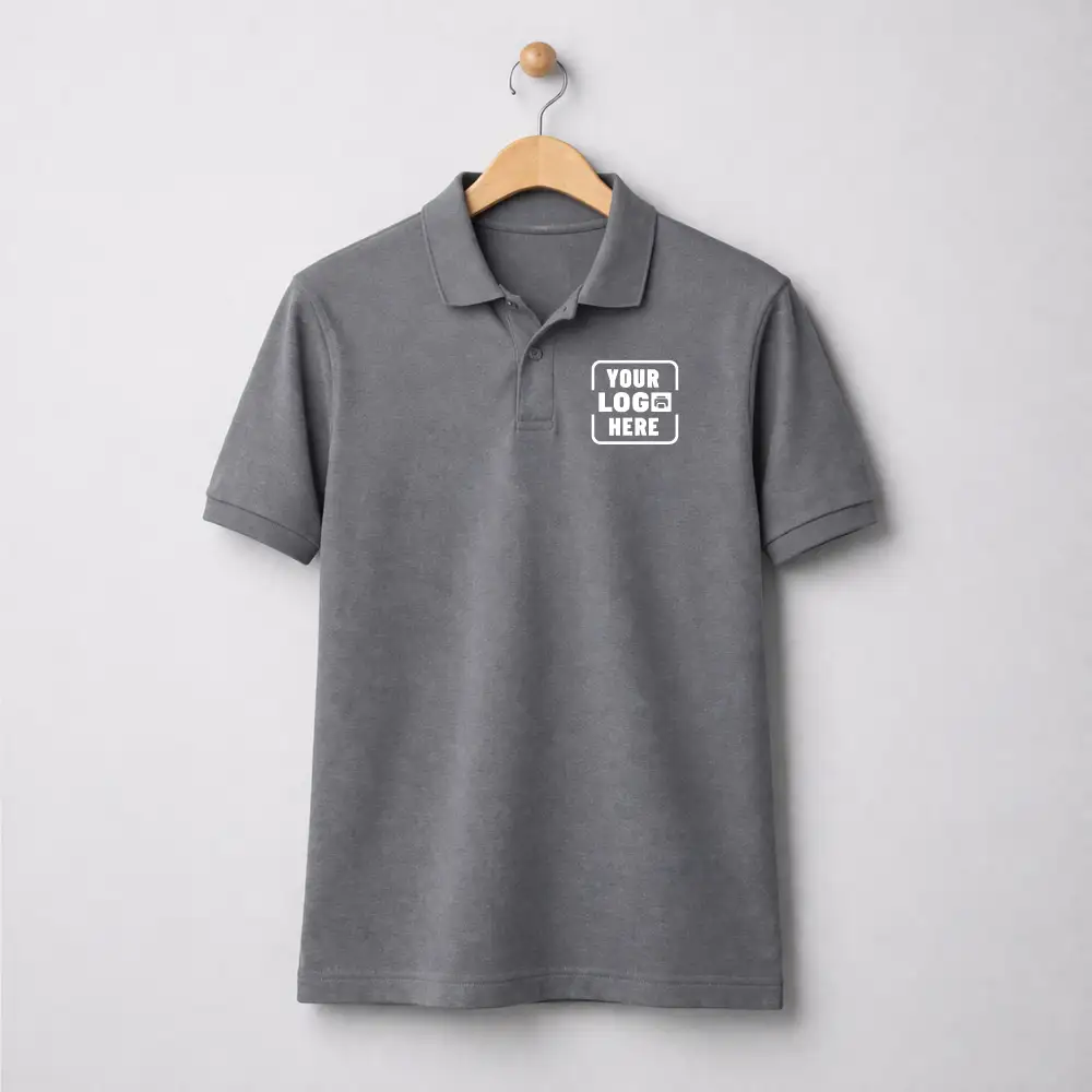 Scott Classic Cotton Polo T-Shirt grey with soft cotton fabric and classic fit for corporate gifting and onboarding kits by Brandvaarta