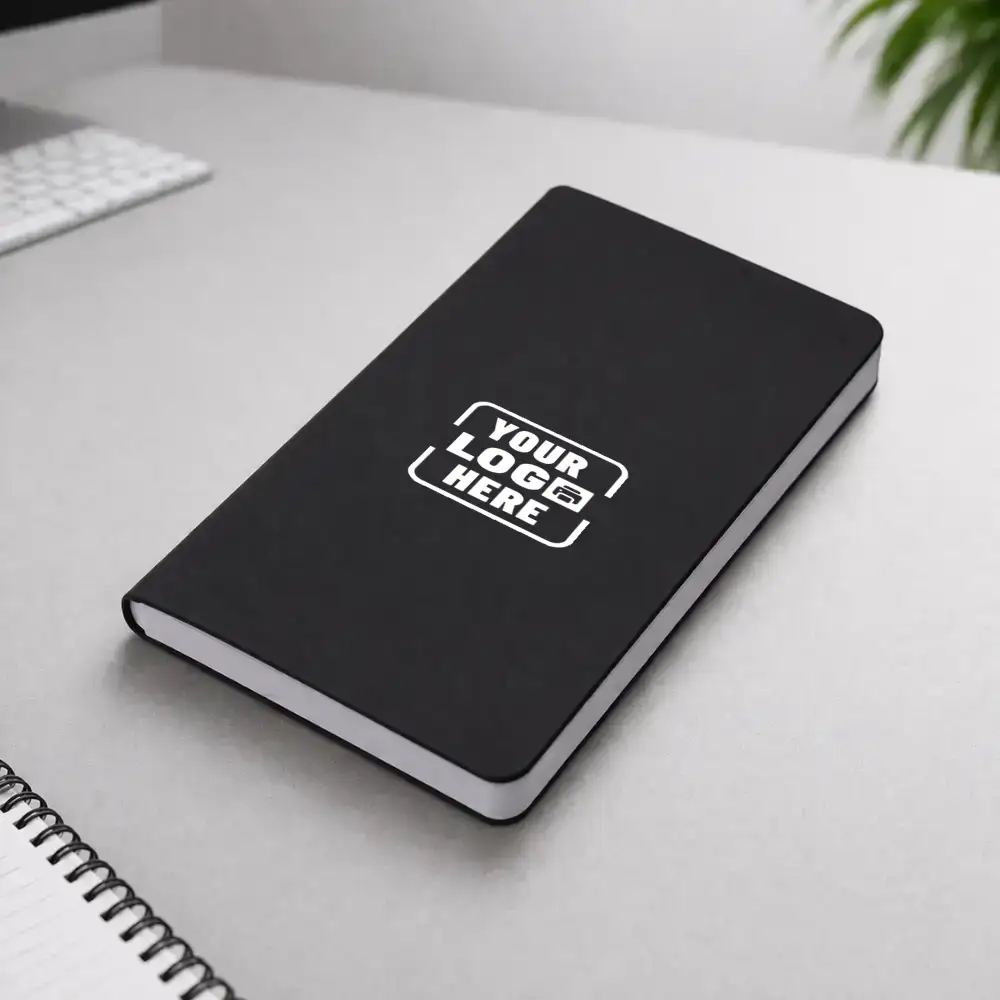 Signature Flex Pocket Notebook black with compact flexible cover for daily notes in corporate gifting and onboarding kits by Brandvaarta