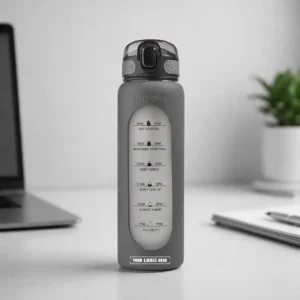 TintBox Motivational Borosilicate Glass Sipper 1L black with printed quotes for hydration in corporate gifting and onboarding kits by Brandvaarta