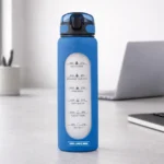 TintBox Motivational Borosilicate Glass Sipper 1L blue with printed quotes for hydration in corporate gifting and onboarding kits by Brandvaarta