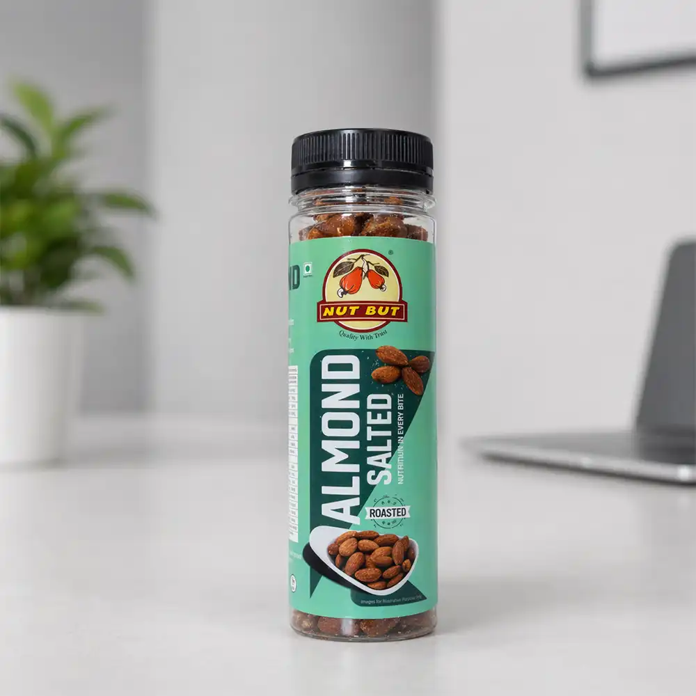 Nutbut roasted salted almond pack with premium almonds ideal for corporate gifting and employee welcome kits