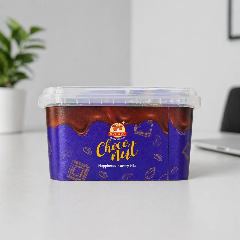 Choco Nut Delight Box 250 gm side view corporate chocolate container packaging