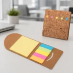 Smily Cork Notepad with natural cork cover and smiley design suitable for employee welcome kits and corporate gifting use