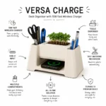 EcoCharge Desk Organizer with 15W Wireless Charger features for employees kit