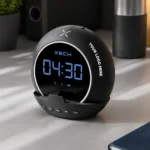 Ellipse Bluetooth clock speaker with LED display for office desks, employee welcome kits, and corporate gifting in India