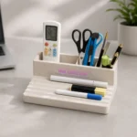 GrooveMate desk organiser in cream finish with compartments for office essentials and employee welcome kits