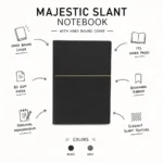 Majestic Slant Notebook with a modern angled cover design for corporate gifting, employee welcome kits, and branded office use features
