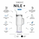 Nile Bluetooth smart tumbler 1.2 litres with hydration reminder feature and large capacity for corporate gifting programs features