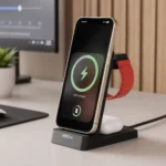 Powerbase wireless multicharger with multi-device charging support for office desks and employee welcome kits