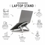 Premium ergonomic laptop stand with adjustable design for office desks, employee welcome kits, and corporate gifting in India features