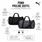 Puma Proline 36 litre duffel bag with spacious compartment and carry handles for employee welcome kits and corporate use features