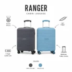 Ranger cabin luggage trolley bag with telescopic handle and compact design for business travel and employee welcome kits features