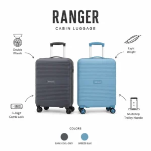Ranger cabin luggage trolley bag with telescopic handle and compact design for business travel and employee welcome kits features