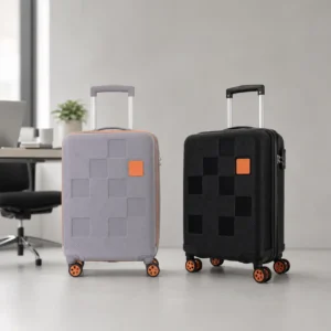 Strive cabin luggage trolley bag with telescopic handle and compact travel design for employee welcome kits and business trips