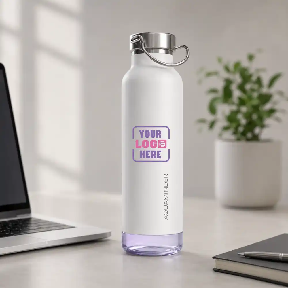 Thames Bluetooth Smart Bottle 700 ml White with temperature display and smart hydration features for workplace and travel use