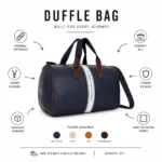 UCB duffle bag 31 litre with spacious main compartment and carry handles suitable for travel, onboarding kits, and daily use features