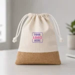 Cotton Drawstring Potli Bag with a reusable fabric design for corporate gifting, employee welcome kits, and branded merchandise