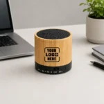 Eco Beats Bamboo Bluetooth Speaker with TF card support and USB charging for corporate gifting