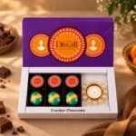 Festive Cracker Chocolates With Diya 6 piece Diwali corporate gift set