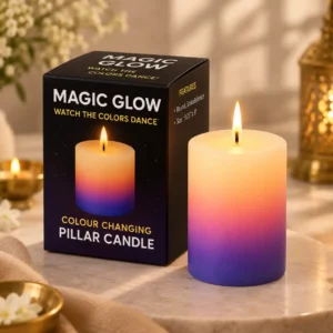 Magic Glow Color Changing Candle decorative pillar candle for corporate gifting