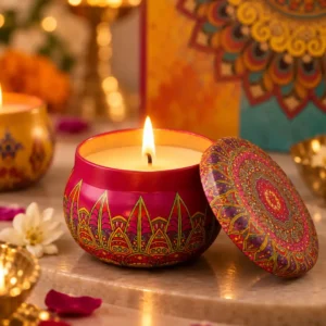 Moroccan Tin Premium Scented Candle in decorative tin for corporate gifting