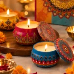 Moroccan Tin Premium Scented Candle in decorative tin for corporate gifting set of 2