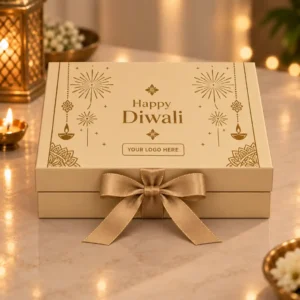 Shubh Deep Magnetic Box With Satin Cloth Inside with ribbon and company logo branding
