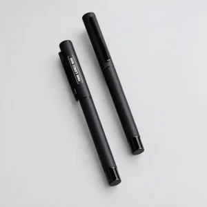 Stealth Black Ink Ball Pen featuring an all-black body and black ballpoint ink for corporate gifting