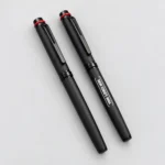 Phantom Black Roller Pen with Matte Black Body, Dark Metallic Clip and Red Accent