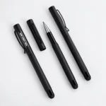 Midnight Black Ink Stylus Ball Pen with an all-black body, black ballpoint ink and stylus tip