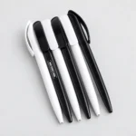 Twisty Plastic Ball Pen with blue ballpoint ink and black and white plastic body for corporate stationery